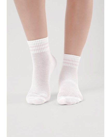 CLE Носки дет.С1571 16-18,18-20 сетка дев, белый