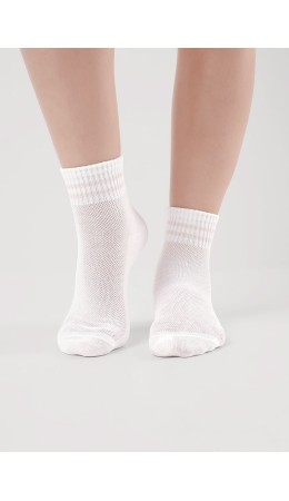 CLE Носки дет.С1571 20-22,22 сетка дев, белый