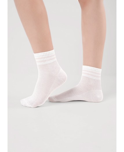 CLE Носки дет.С1571 20-22,22 сетка дев, белый
