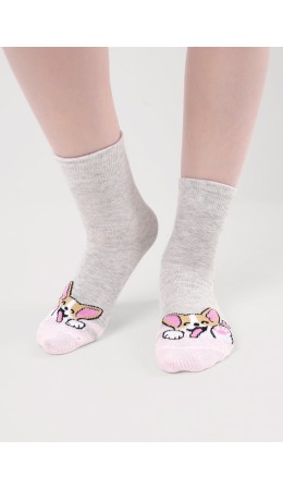 CLE Носки дет.С1580 16-18,18-20 викенд дев, меланж серый