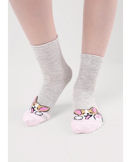 CLE Носки дет.С1580 16-18,18-20 викенд дев, меланж серый