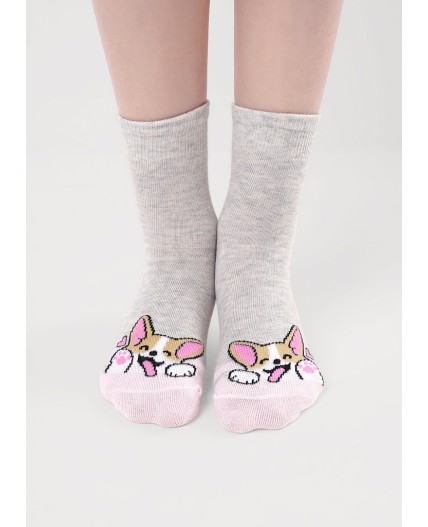 CLE Носки дет.С1580 16-18,18-20 викенд дев, меланж серый