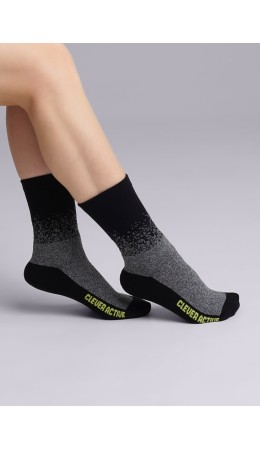 CLE Носки жен.S606П спорт махра плюш, чёрный