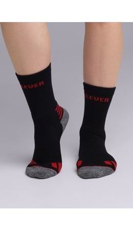 CLE Носки жен.S607П спорт махра плюш, чёрный