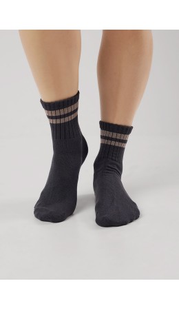 CLE Носки жен.Д2223 блеск вискоза, т.серый