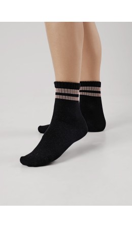 CLE Носки жен.Д2223 блеск вискоза, чёрный