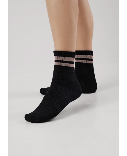 CLE Носки жен.Д2223 блеск вискоза, чёрный