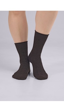 CLE Носки жен.Д2403 fashion база хл+па, коричневый