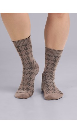 CLE Носки жен.Д2403 fashion база хл+па, т.бежевый