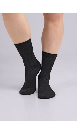 CLE Носки жен.Д2407 fashion база хл+эл, чёрный