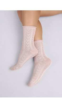 CLE Носки жен.Д5517 8 марта хл+эл, пудровый
