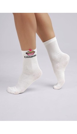 CLE Носки жен.Д5526 8 марта хл+эл, белый