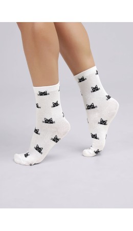 CLE Носки жен.Д5527 8 марта хл+эл, белый