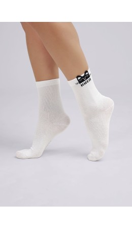 CLE Носки жен.Д5528 8 марта хл+эл, белый