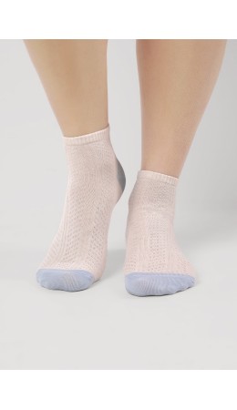 CLE Носки жен.Д5562 сетка укороч, меланж бежевый