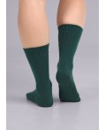 CLE Носки жен.Д667Ш шерсть пан+шерсть, т.зелёный