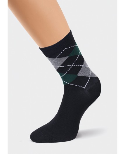 CLE Носки муж.К194Л fashion база хл+эл, чёрный