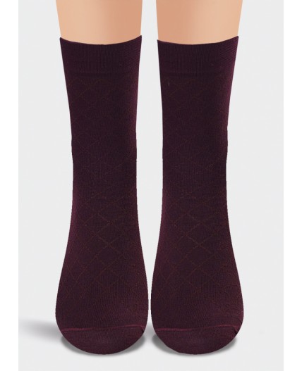 CLE Носки муж.К195Л хл+эл, т.бордовый
