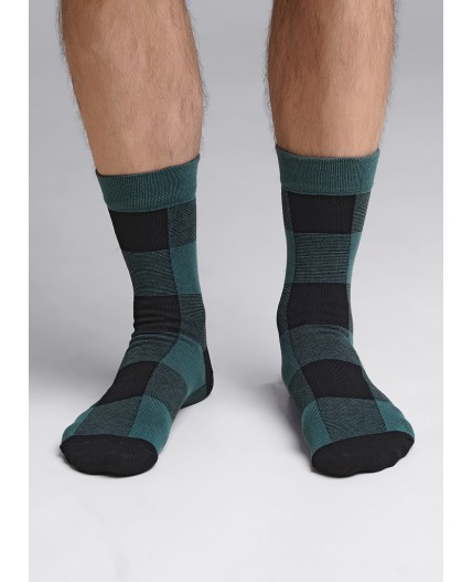 CLE Носки муж.К3357Л НГ хл+эл, т.зелёный
