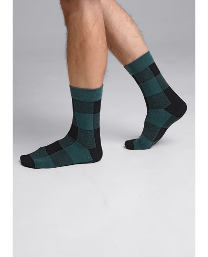 CLE Носки муж.К3357Л НГ хл+эл, т.зелёный