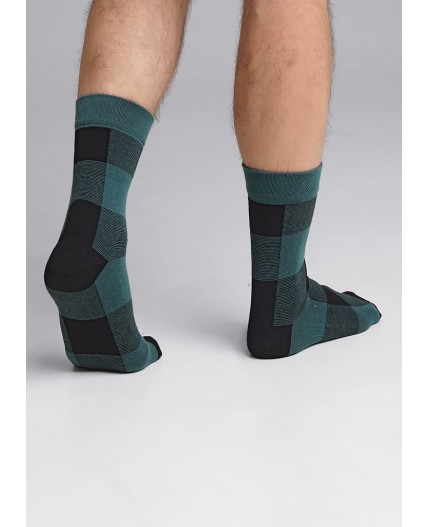 CLE Носки муж.К3357Л НГ хл+эл, т.зелёный