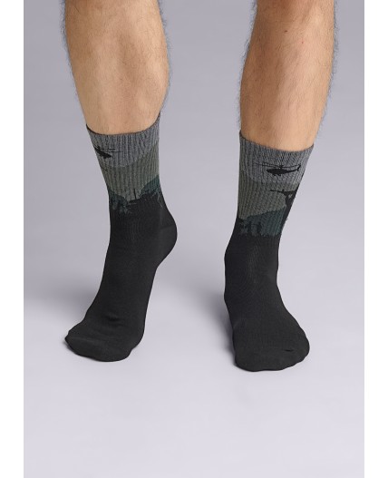 CLE Носки муж.К3384Л 23Ф хл+эл, чёрный