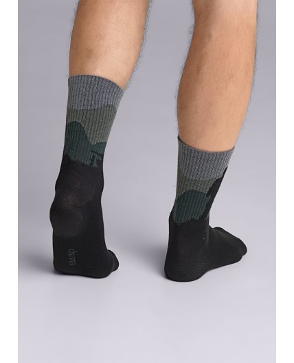 CLE Носки муж.К3384Л 23Ф хл+эл, чёрный