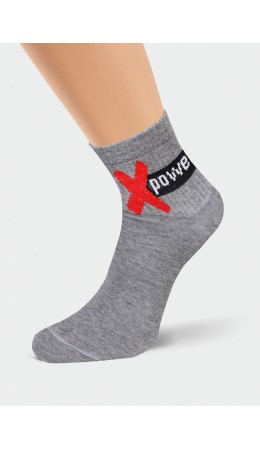 CLE Носки муж.К340 хл+эл, меланж серый