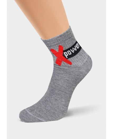 CLE Носки муж.К340 хл+эл, меланж серый