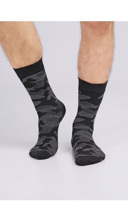 CLE Носки муж.К3426 23Ф хл+эл, чёрный