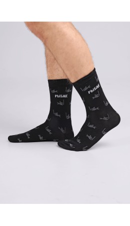 CLE Носки муж.К3428 23Ф хл+эл, чёрный