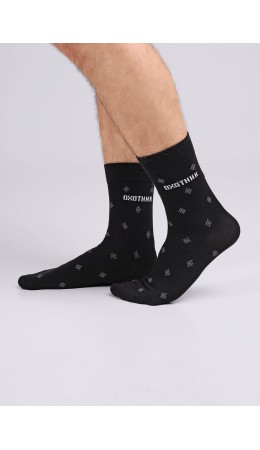 CLE Носки муж.К3429 23Ф хл+эл, чёрный