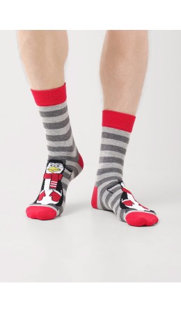 CLE Носки муж.К6475Л НГ хл+эл, меланж т.серый