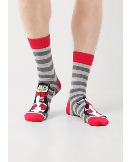 CLE Носки муж.К6475Л НГ хл+эл, меланж т.серый