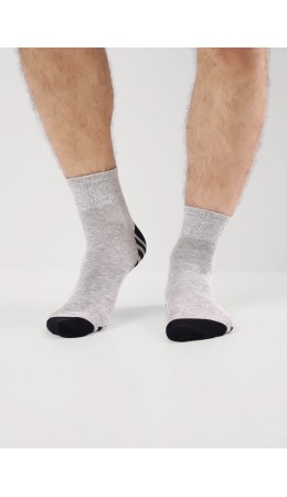 CLE Носки муж.К6525Л сделай громче хл+эл, меланж серый