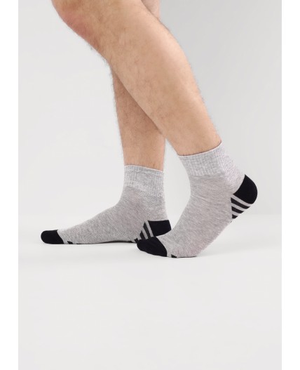 CLE Носки муж.К6525Л сделай громче хл+эл, меланж серый