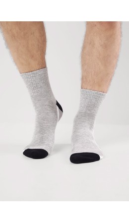 CLE Носки муж.К6526Л сделай громче хл+эл, меланж серый