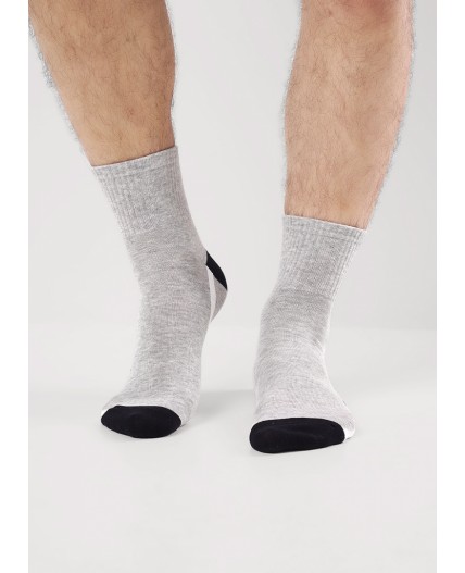 CLE Носки муж.К6526Л сделай громче хл+эл, меланж серый