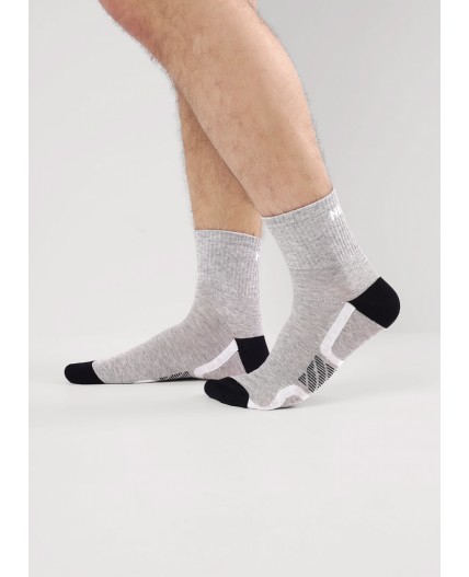 CLE Носки муж.К6526Л сделай громче хл+эл, меланж серый