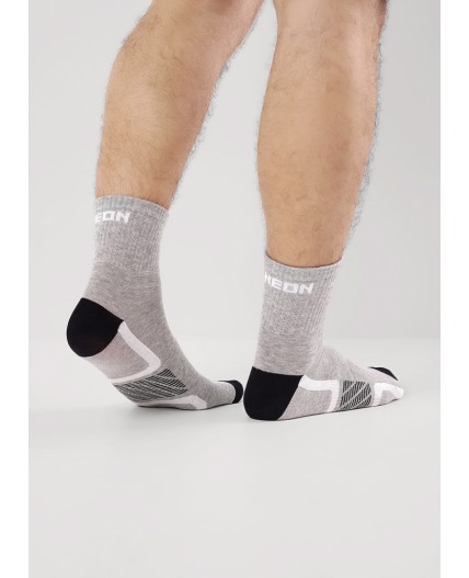CLE Носки муж.К6526Л сделай громче хл+эл, меланж серый