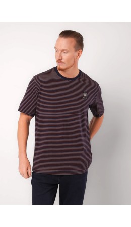 CLE Футболка муж. 452301/17кнт, т.синий/св.коричневый