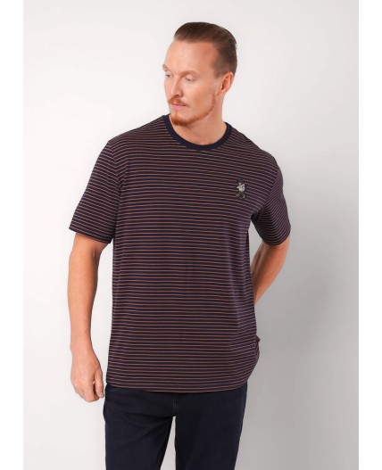 CLE Футболка муж. 452301/17кнт, т.синий/св.коричневый