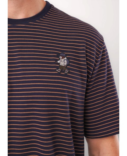 CLE Футболка муж. 452301/17кнт, т.синий/св.коричневый