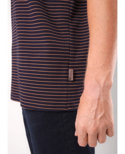 CLE Футболка муж. 452301/17кнт, т.синий/св.коричневый