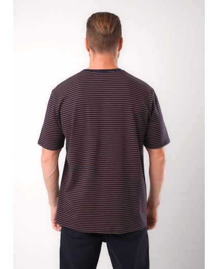 CLE Футболка муж. 452301/17кнт, т.синий/св.коричневый