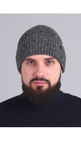 CLE Шапка 433885аш флис, меланж серый/меланж т.серый