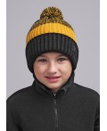 CLE Шапка дет. 433838ап флис, чёрный/горчичный