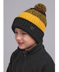 CLE Шапка дет. 433838ап флис, чёрный/горчичный
