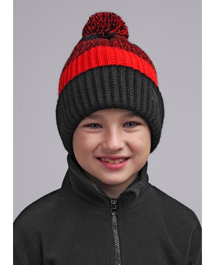 CLE Шапка дет. 433838ап флис, чёрный/оранжевый