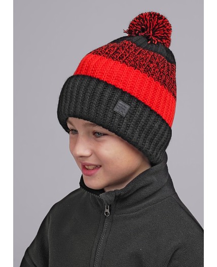 CLE Шапка дет. 433838ап флис, чёрный/оранжевый